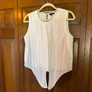 Sleeveless eyelet top